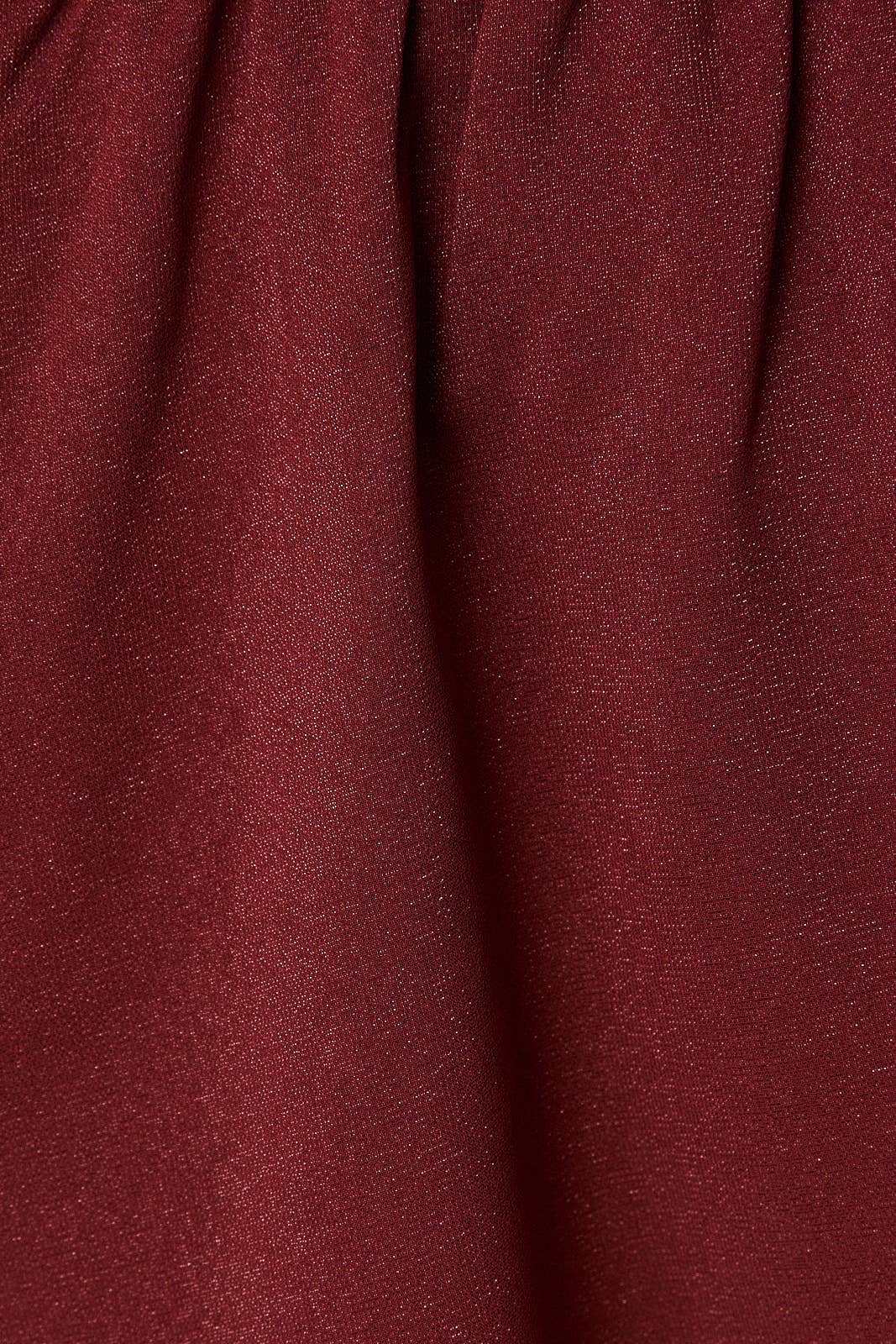 FRILLED V-NECK LONG SLEEVE MINI DRESS: WINE
