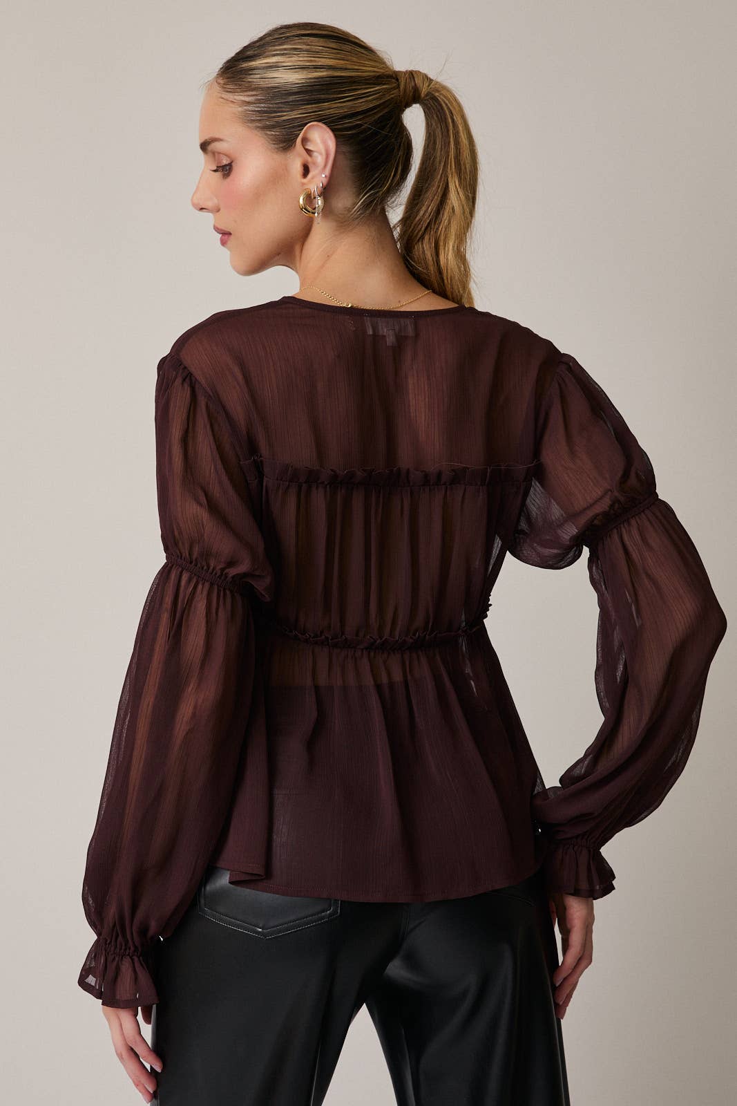 Brown Sheer Blouse