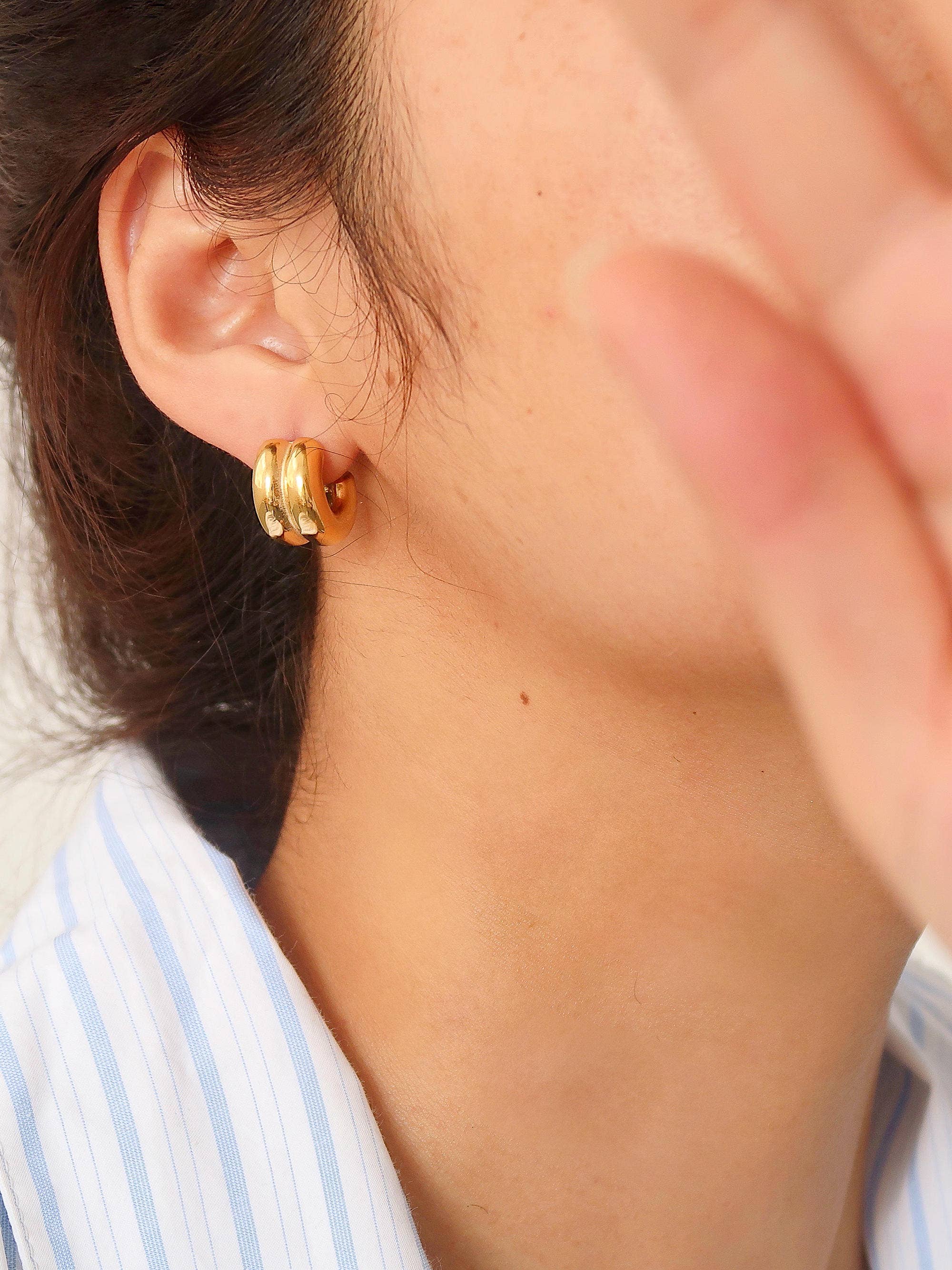 Emma  Double C-Hoop Earring (Small)