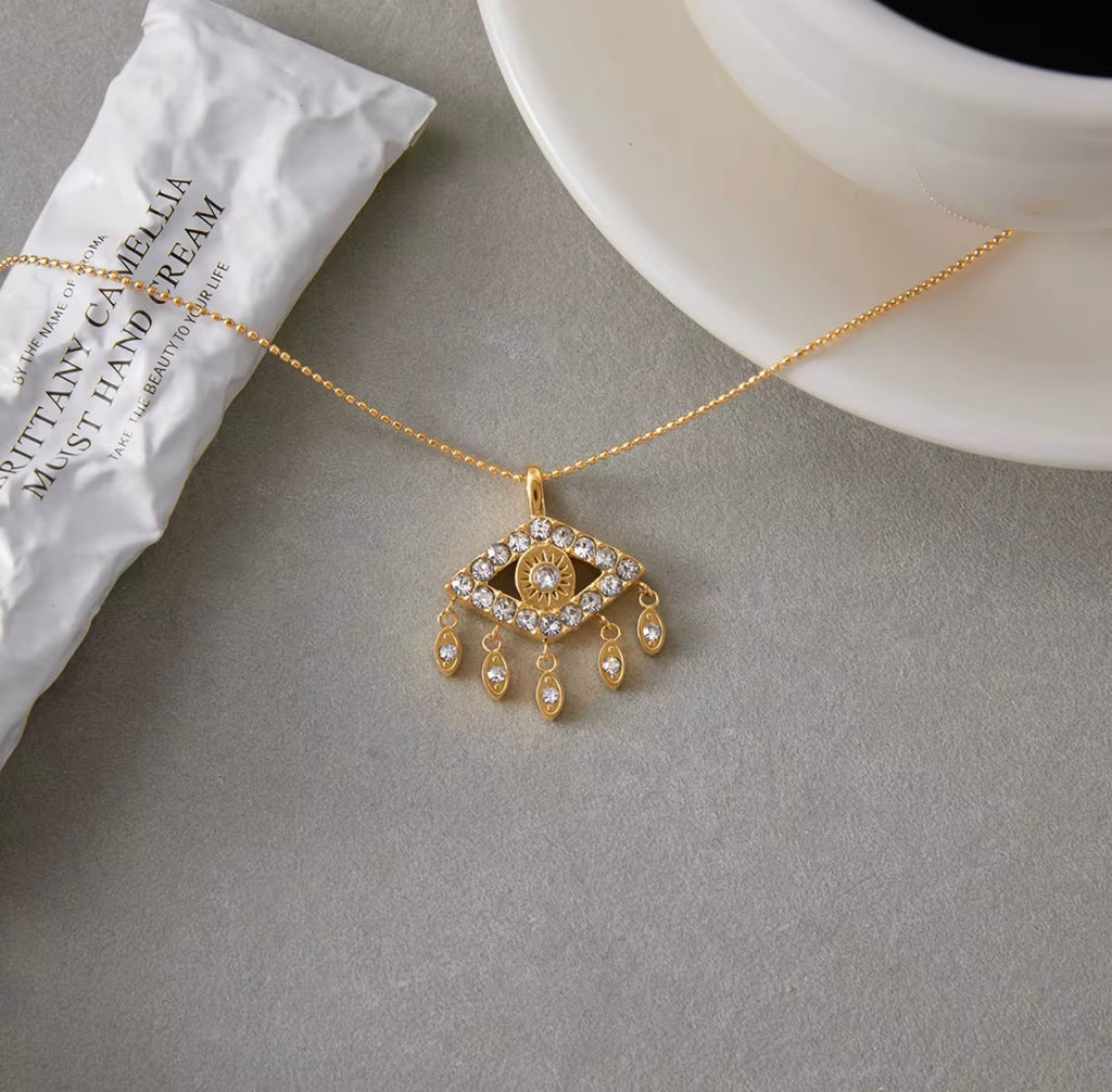 18K gold Tassel Evil Necklace